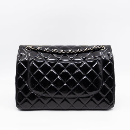 Classic Double Flap Jumbo Black Patent Leather