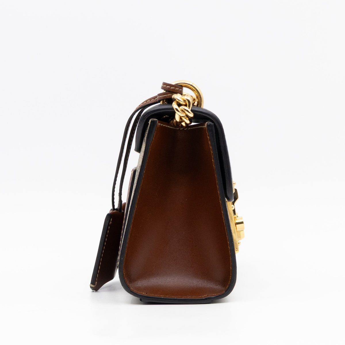 Padlock Flap Bag Small GG Supreme Black Leather