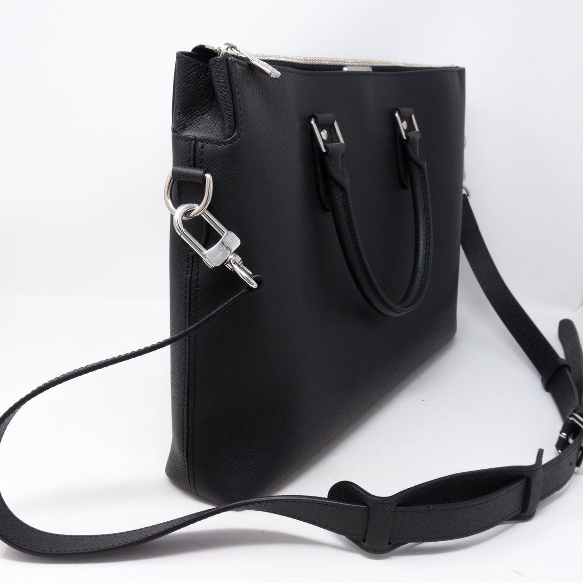 Louis-vuitton Anton Soft Briefcase Black Taiga Leather