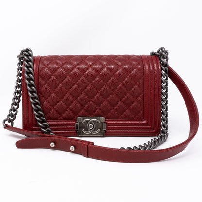 Boy Medium Dark Red Caviar Ruthenium