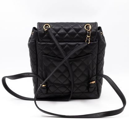 Urban Spirit Backpack Black Quilted Leather