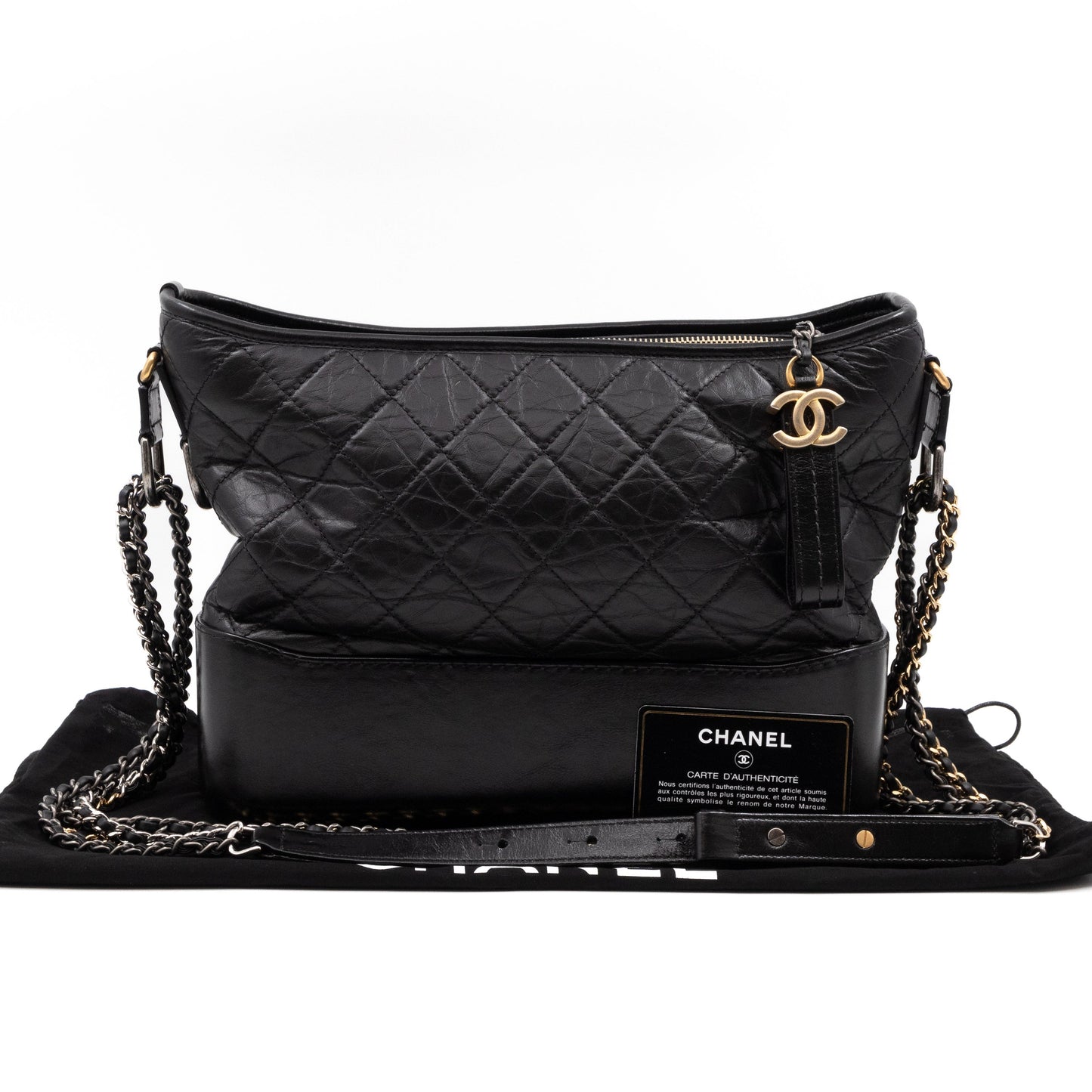 Gabrielle Hobo Large Black Calf Leather