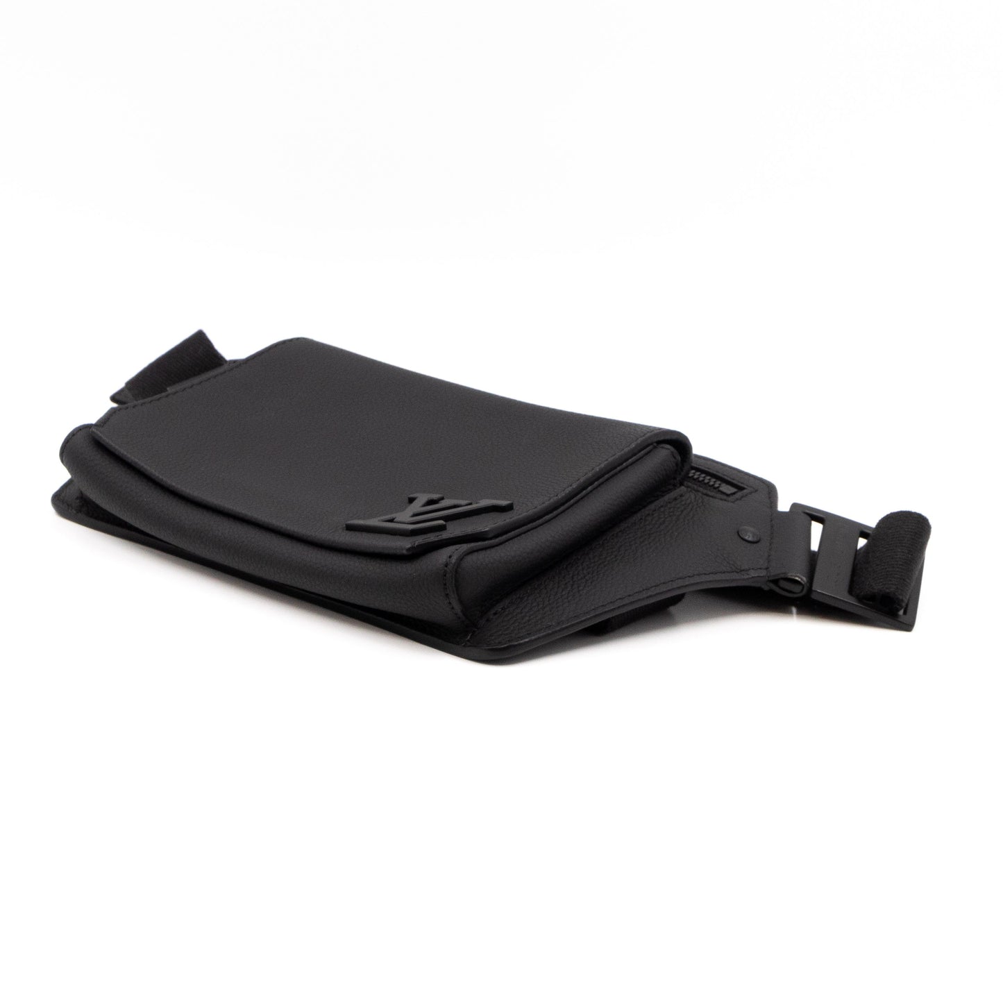 Louis-vuitton LV Aerogram Takeoff Sling Bag Black Leather