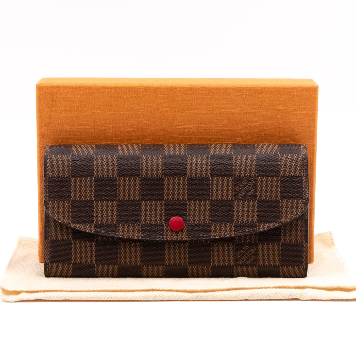 Louis-vuitton Emilie Wallet Damier Ebene Red