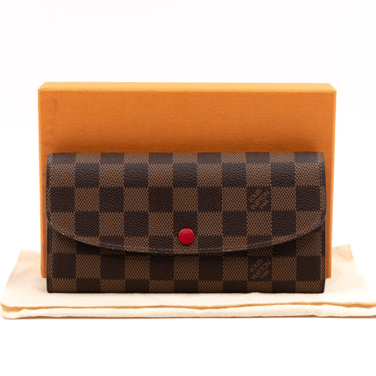 Louis-vuitton Emilie Wallet Damier Ebene Red