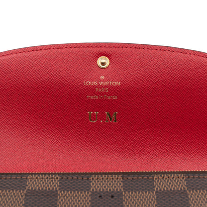 Louis-vuitton Emilie Wallet Damier Ebene Red