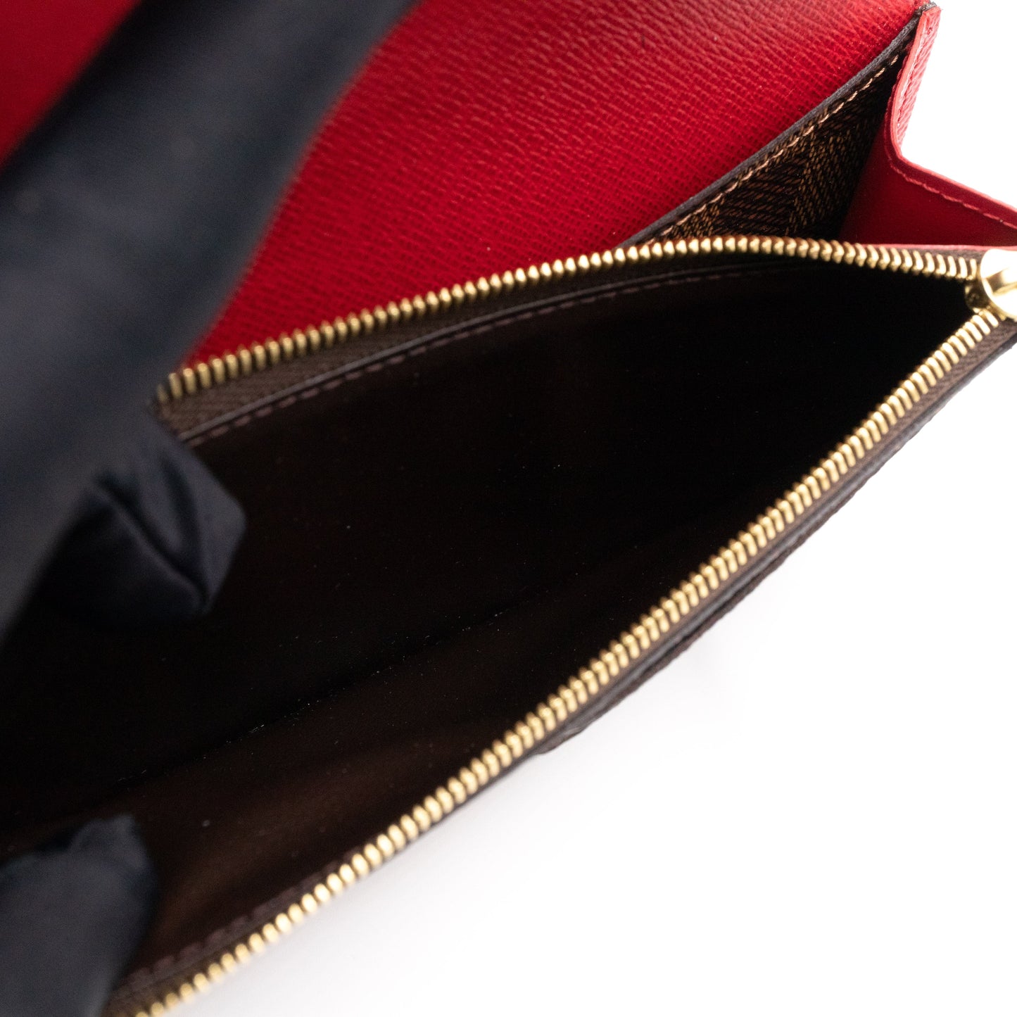 Louis-vuitton Emilie Wallet Damier Ebene Red