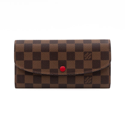 Louis-vuitton Emilie Wallet Damier Ebene Red