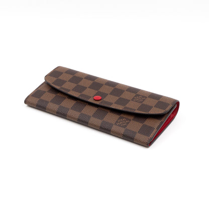 Louis-vuitton Emilie Wallet Damier Ebene Red