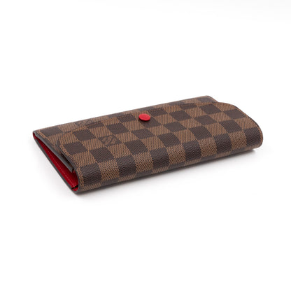 Louis-vuitton Emilie Wallet Damier Ebene Red