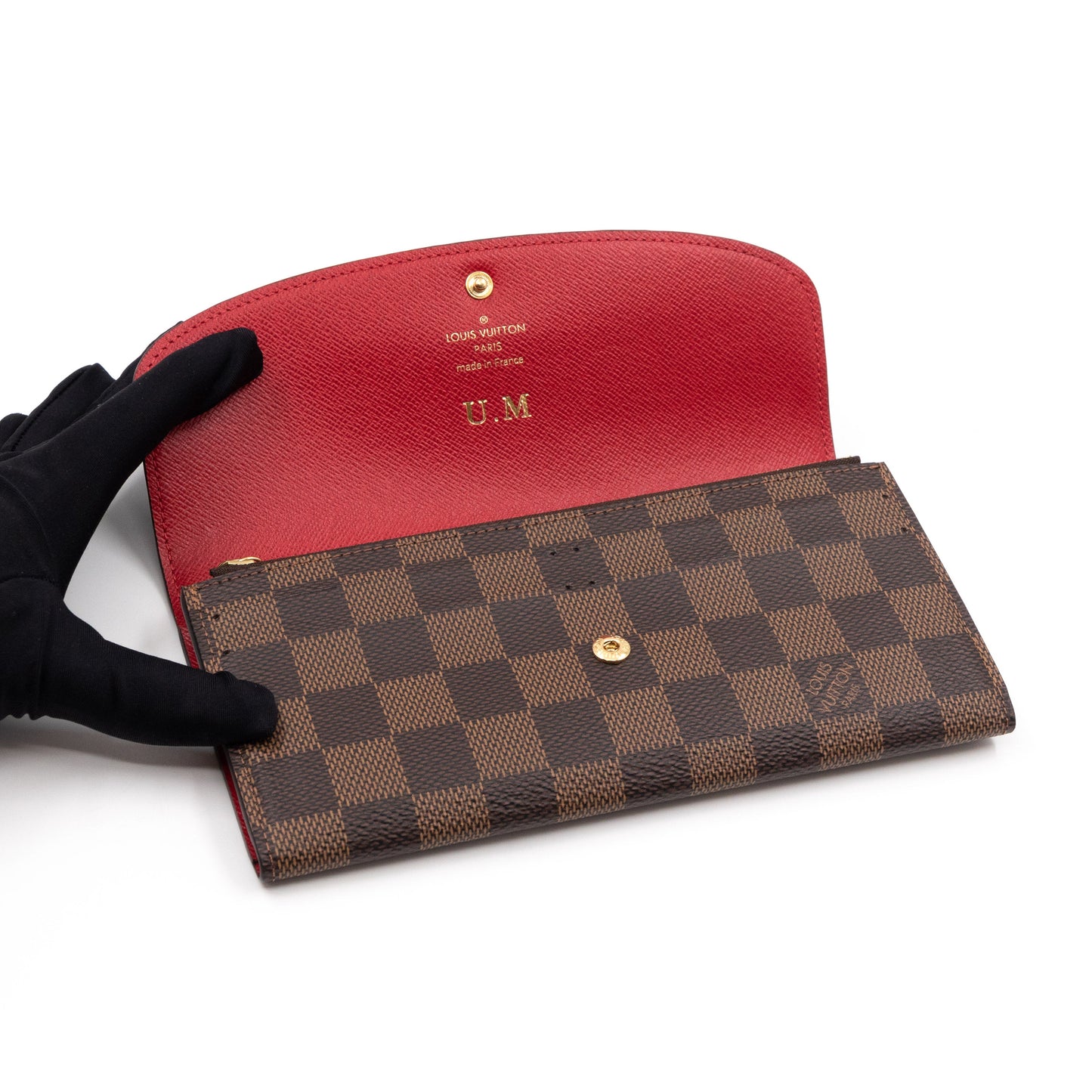 Louis-vuitton Emilie Wallet Damier Ebene Red