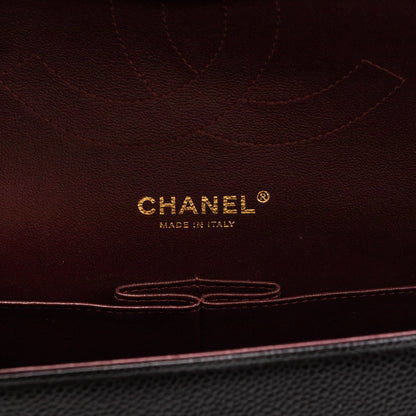 Classic Double Flap Jumbo Black Caviar Gold