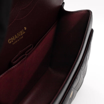 Classic Double Flap Jumbo Black Caviar Gold