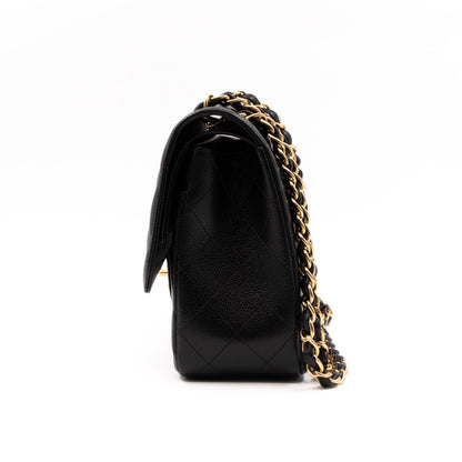 Classic Double Flap Jumbo Black Caviar Gold