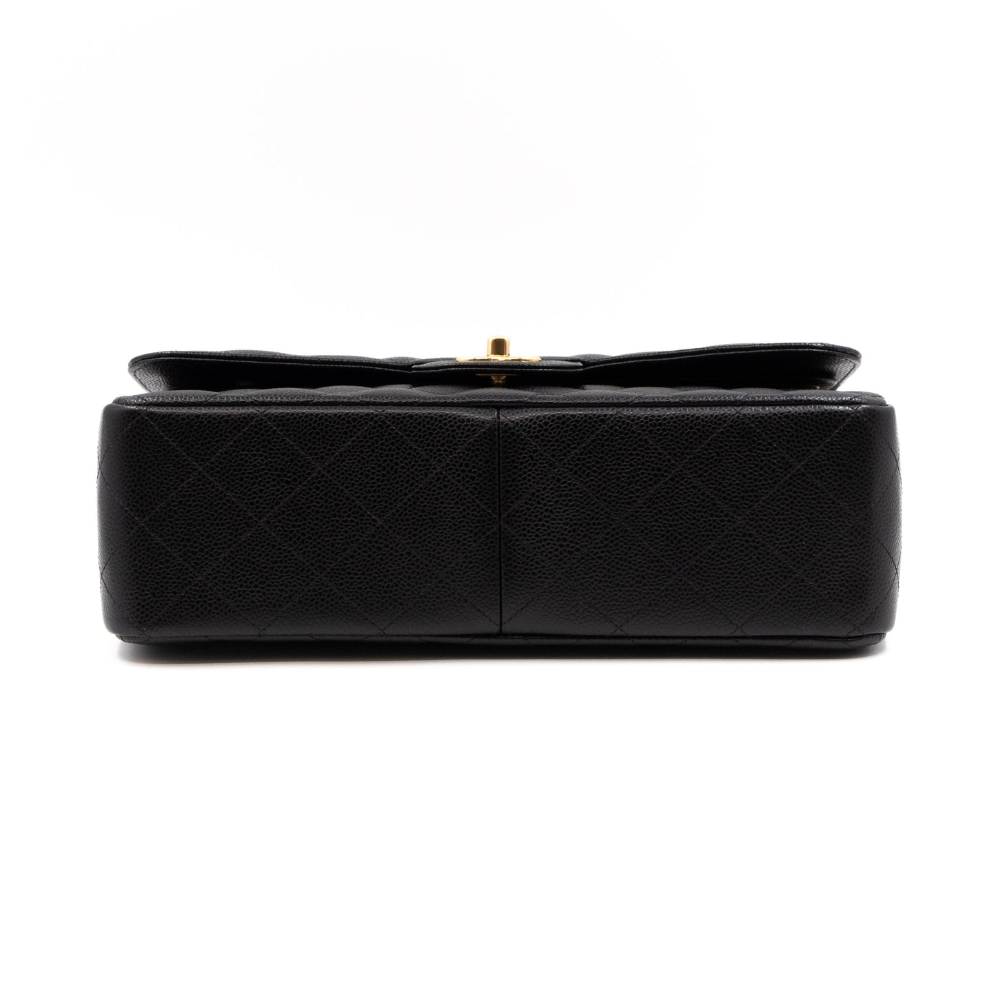 Classic Double Flap Jumbo Black Caviar Gold