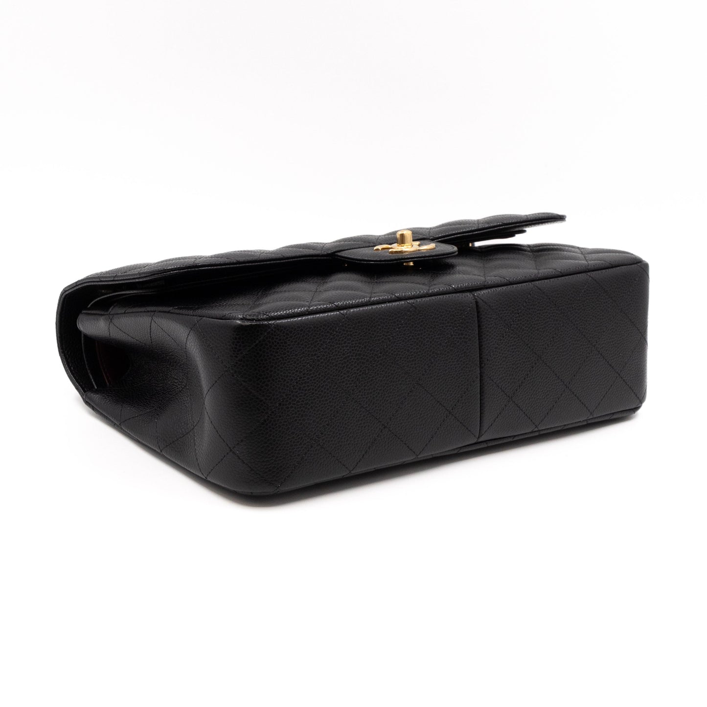 Classic Double Flap Jumbo Black Caviar Gold