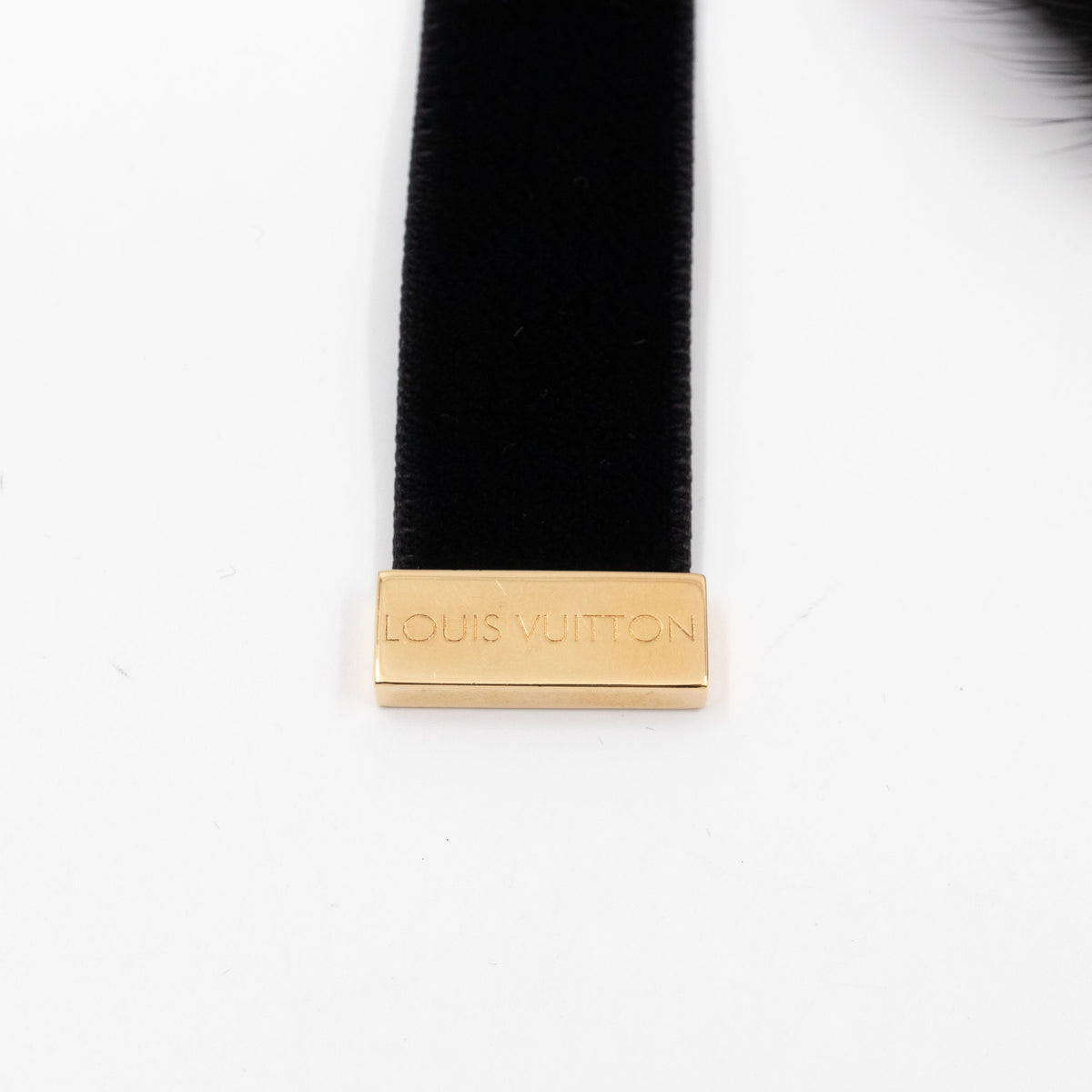Louis-vuitton Link Ava Mink Fur Chain Necklace Black