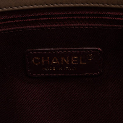 Paris-Dallas Medium Chic Stitch Tote Brown Calfskin Leather