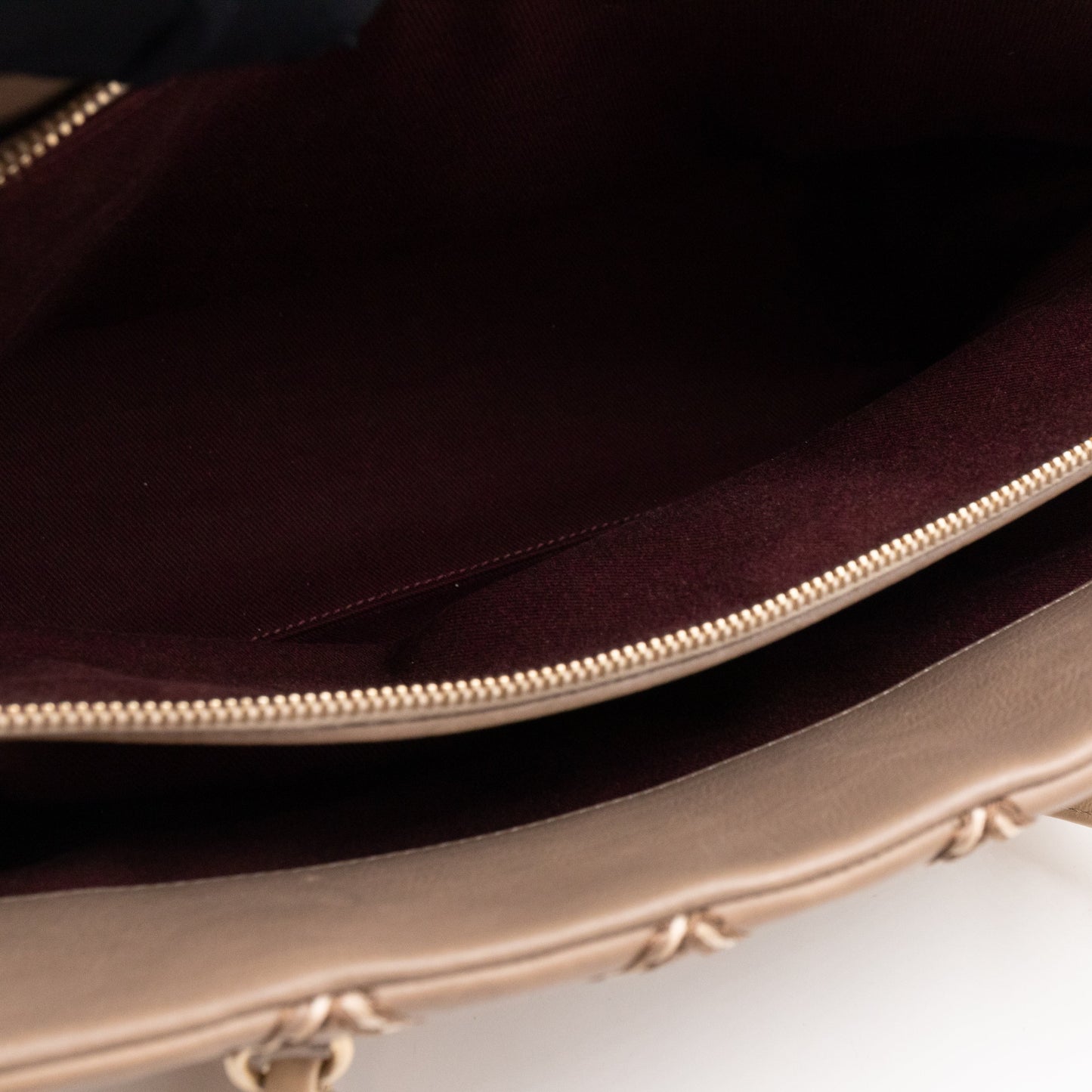 Paris-Dallas Medium Chic Stitch Tote Brown Calfskin Leather