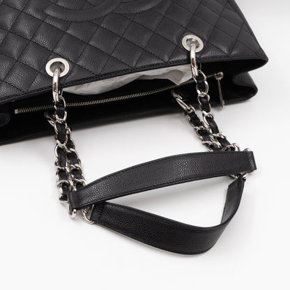 GST Grand Shopping Tote Black Caviar Silver