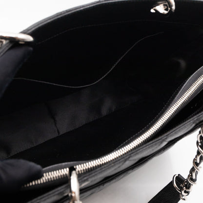 GST Grand Shopping Tote Black Caviar Silver