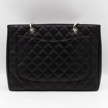 GST Grand Shopping Tote Black Caviar Silver