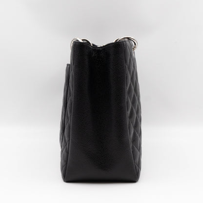 GST Grand Shopping Tote Black Caviar Silver