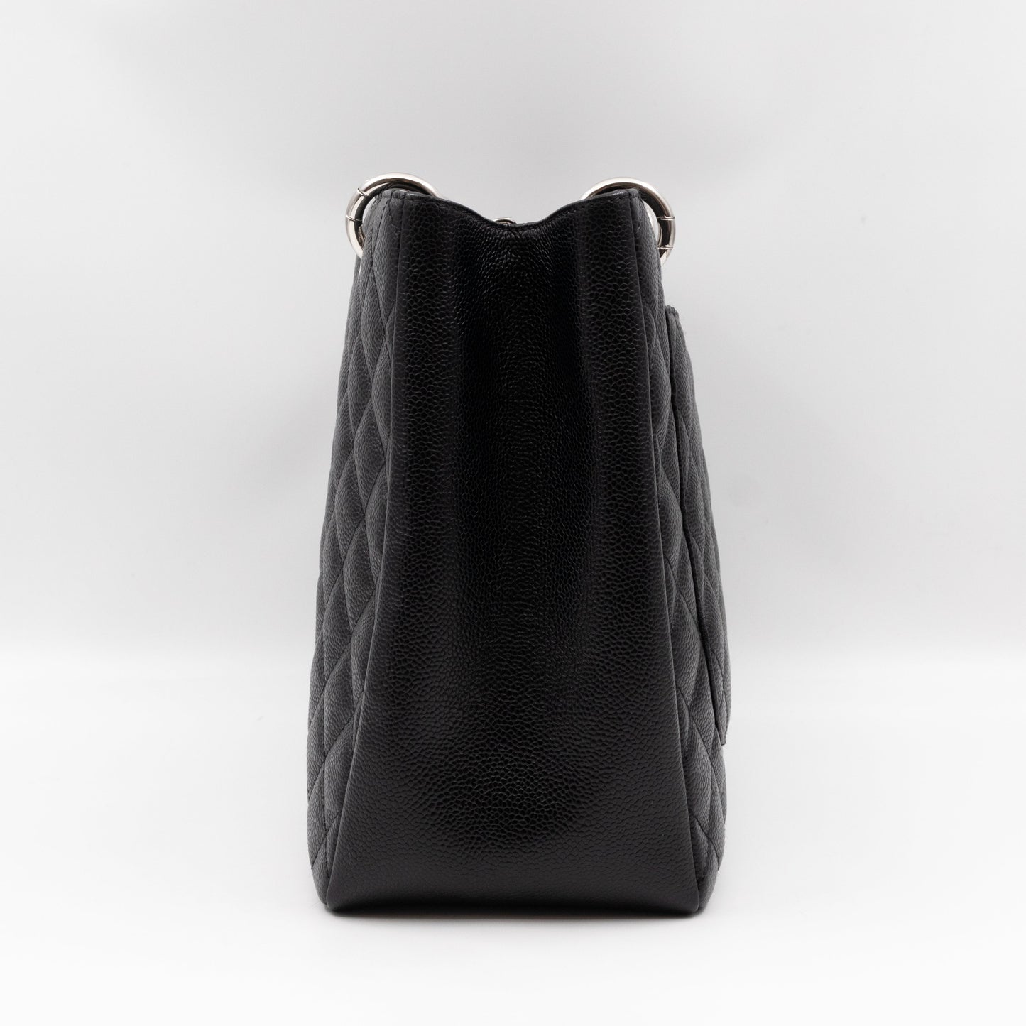 GST Grand Shopping Tote Black Caviar Silver