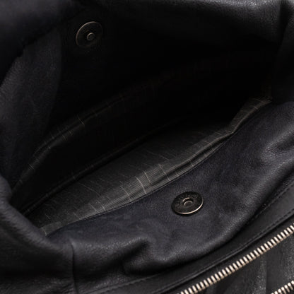Bowling Bag Black Washed Leather