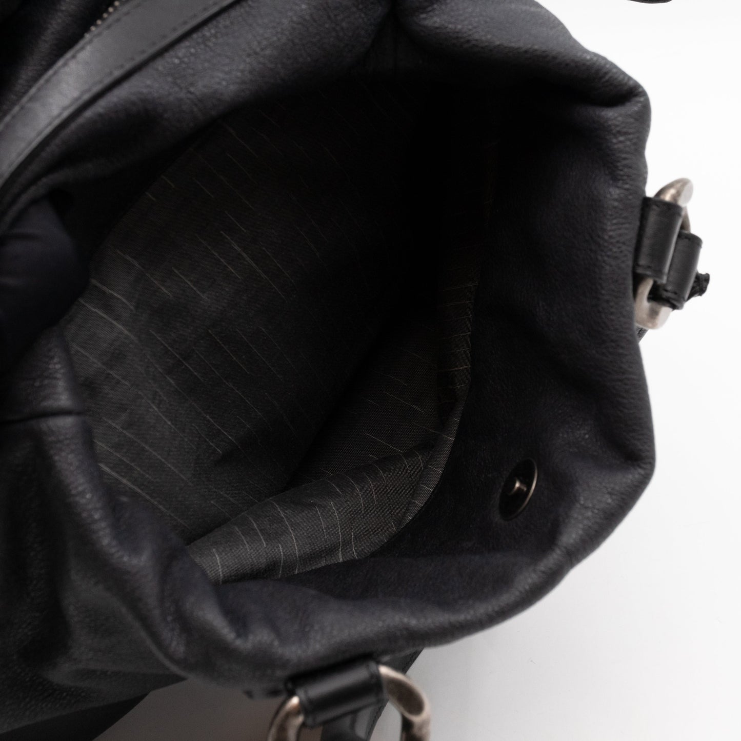 Bowling Bag Black Washed Leather