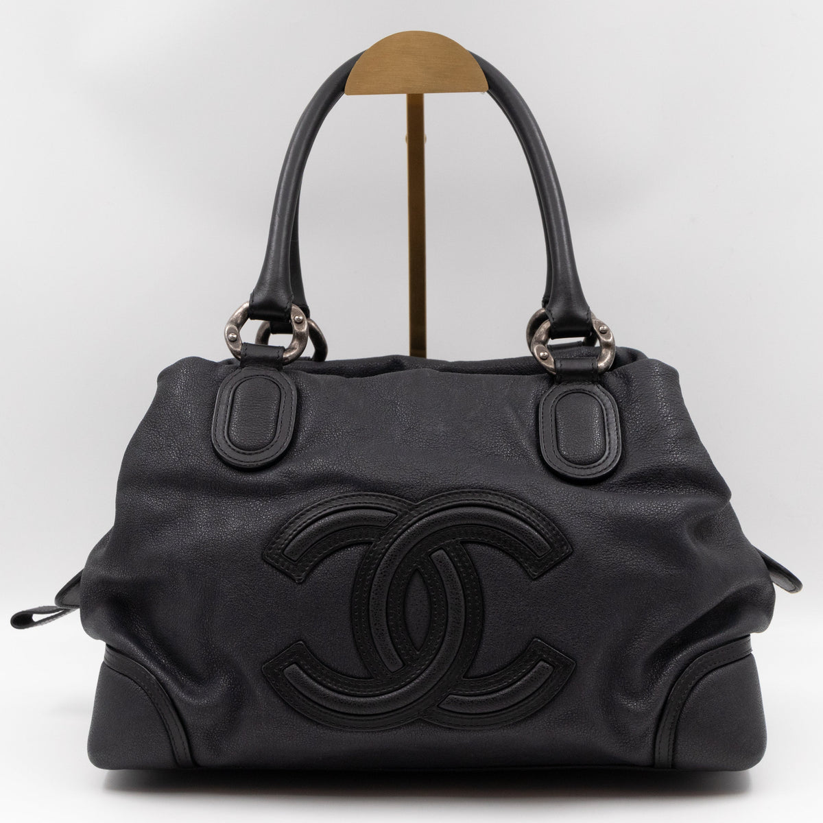Bowling Bag Black Washed Leather