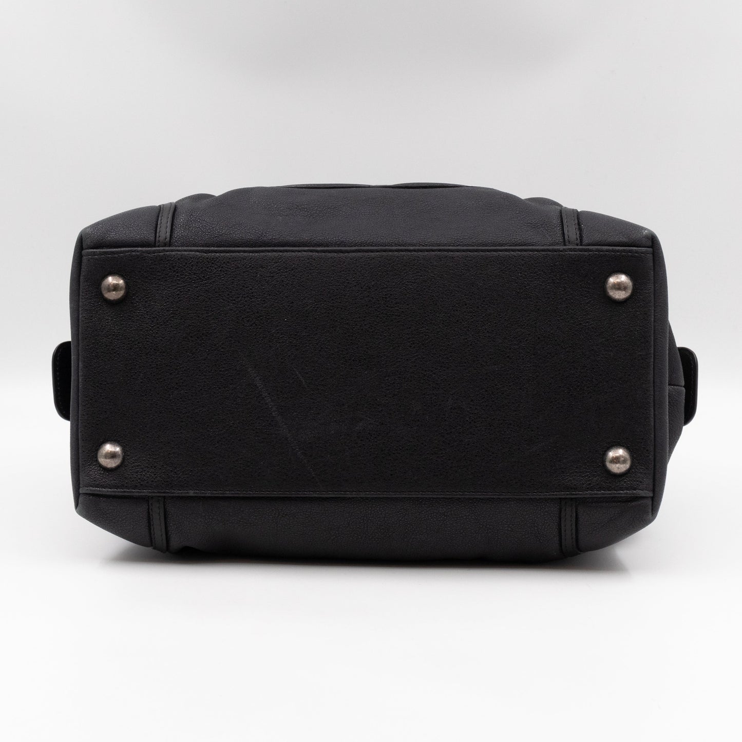 Bowling Bag Black Washed Leather