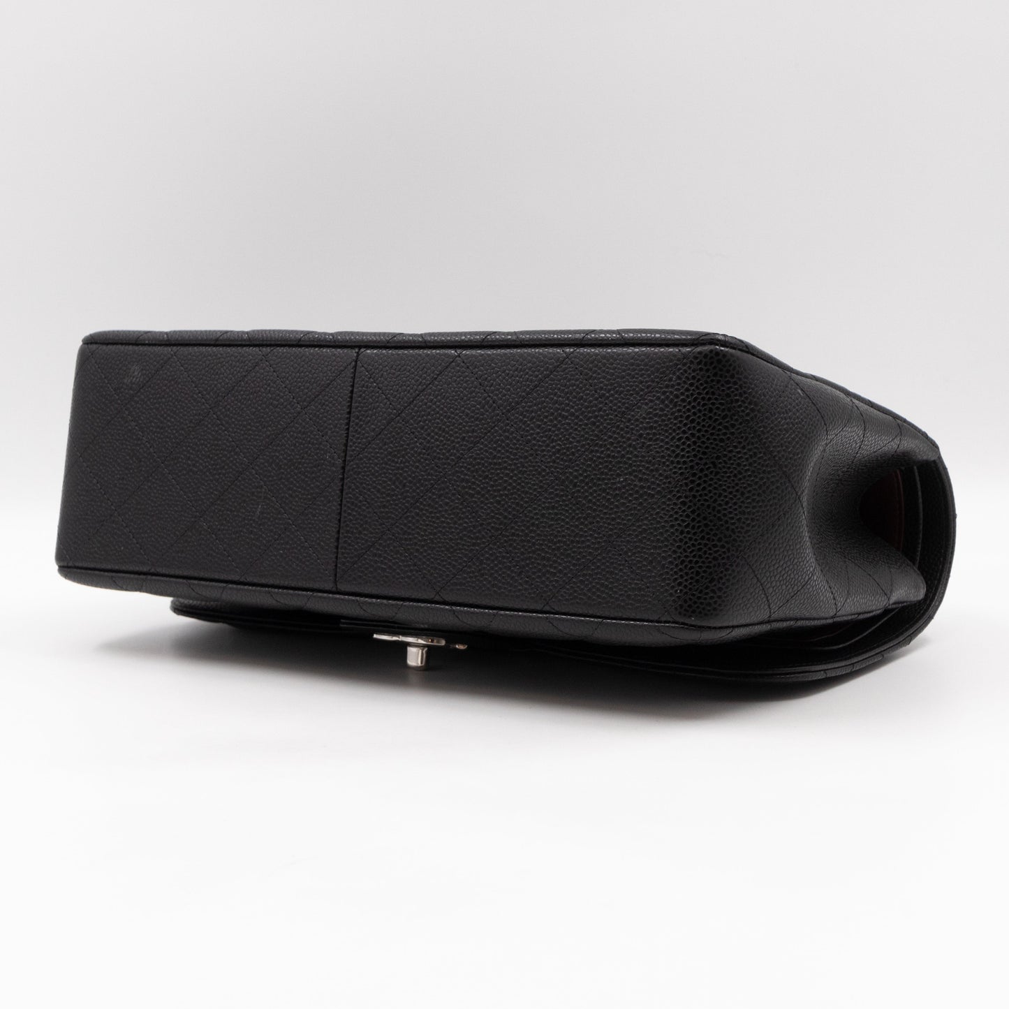 Classic Double Flap Jumbo Black Caviar Leather