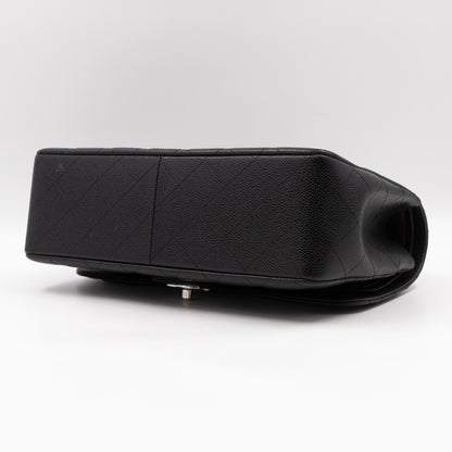 Classic Double Flap Jumbo Black Caviar Leather