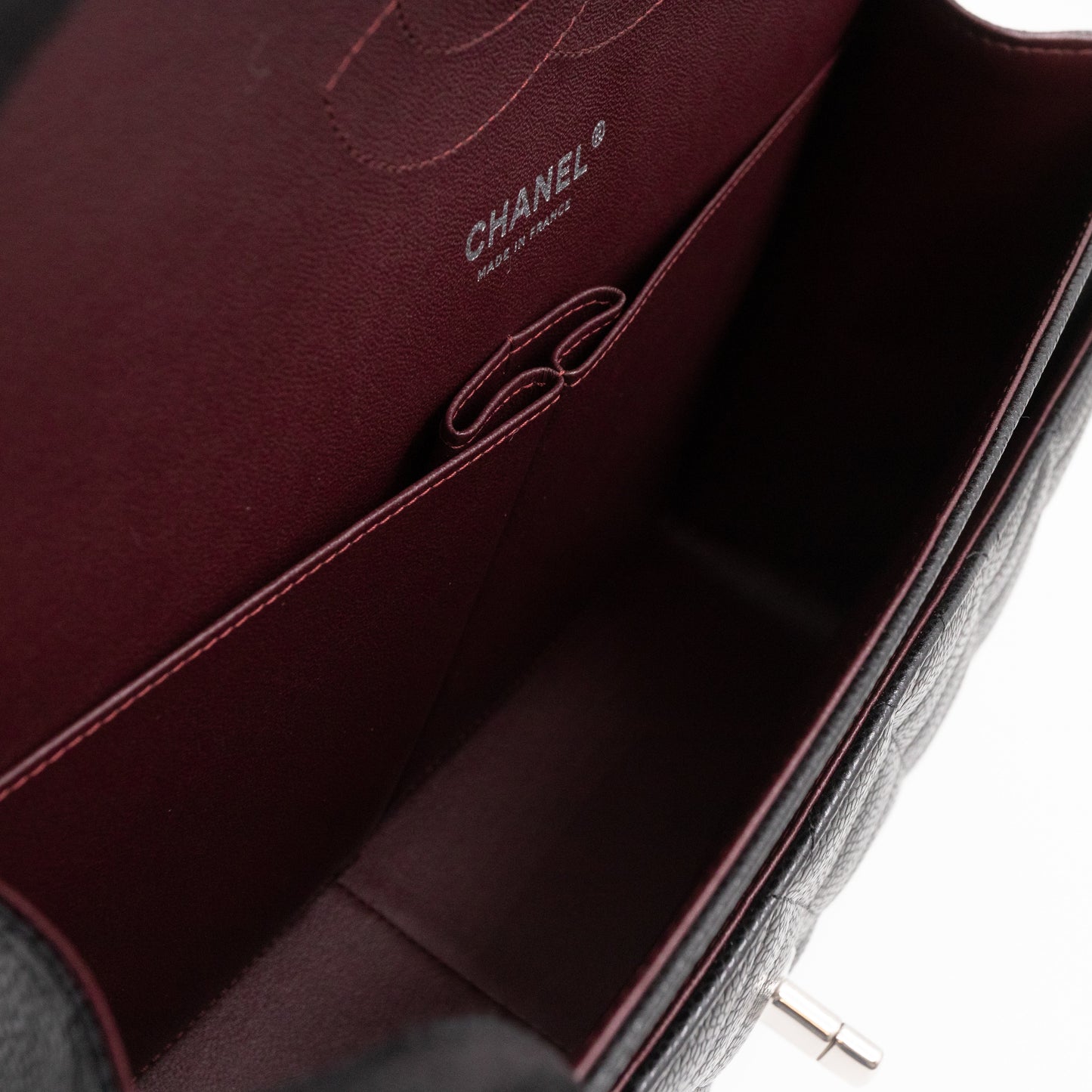 Classic Double Flap Jumbo Black Caviar Leather