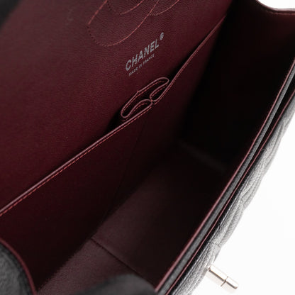 Classic Double Flap Jumbo Black Caviar Leather