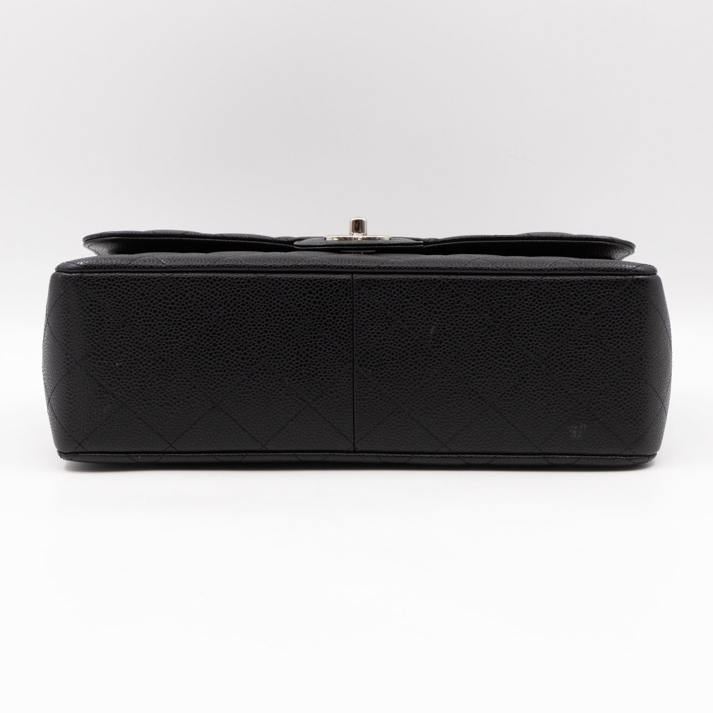 Classic Double Flap Jumbo Black Caviar Leather