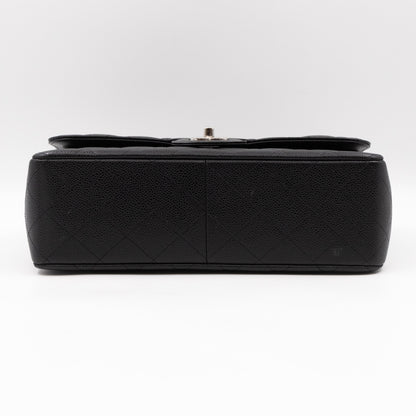 Classic Double Flap Jumbo Black Caviar Leather