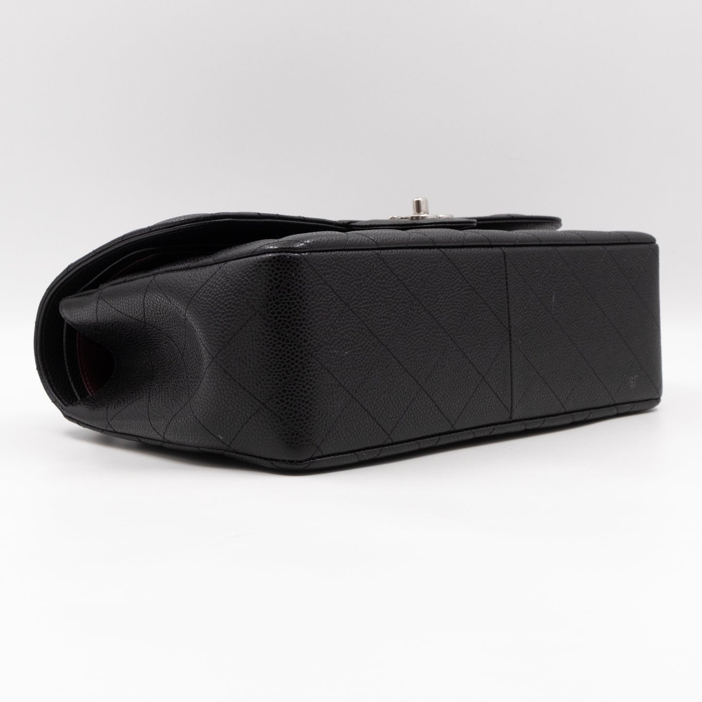 Classic Double Flap Jumbo Black Caviar Leather