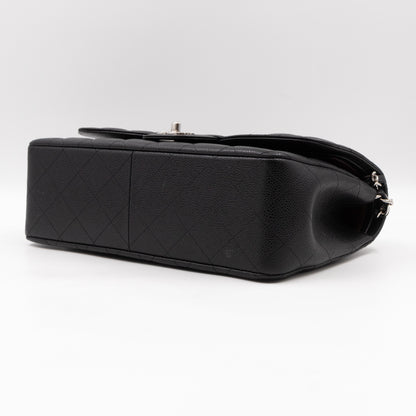 Classic Double Flap Jumbo Black Caviar Leather