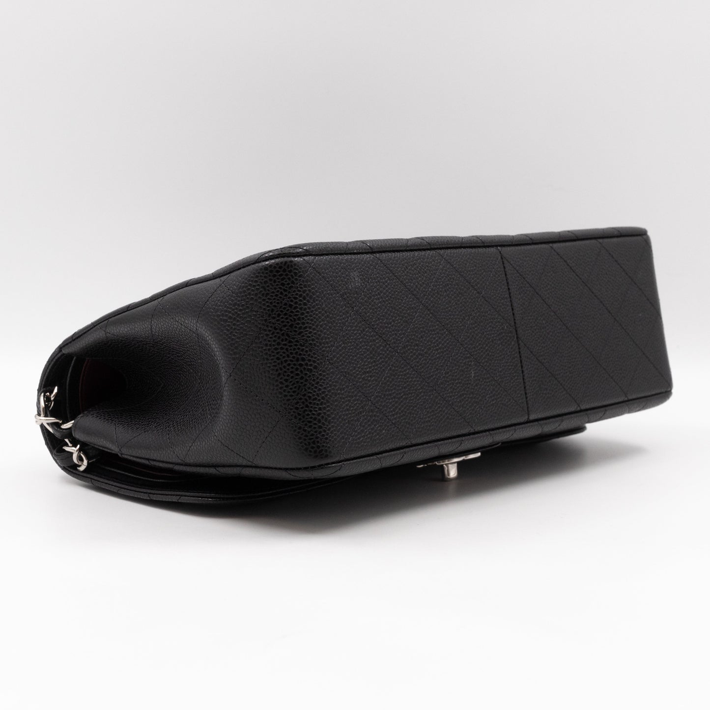 Classic Double Flap Jumbo Black Caviar Leather