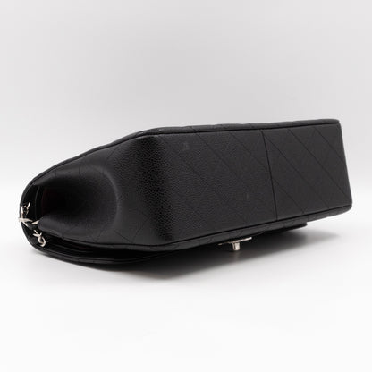 Classic Double Flap Jumbo Black Caviar Leather
