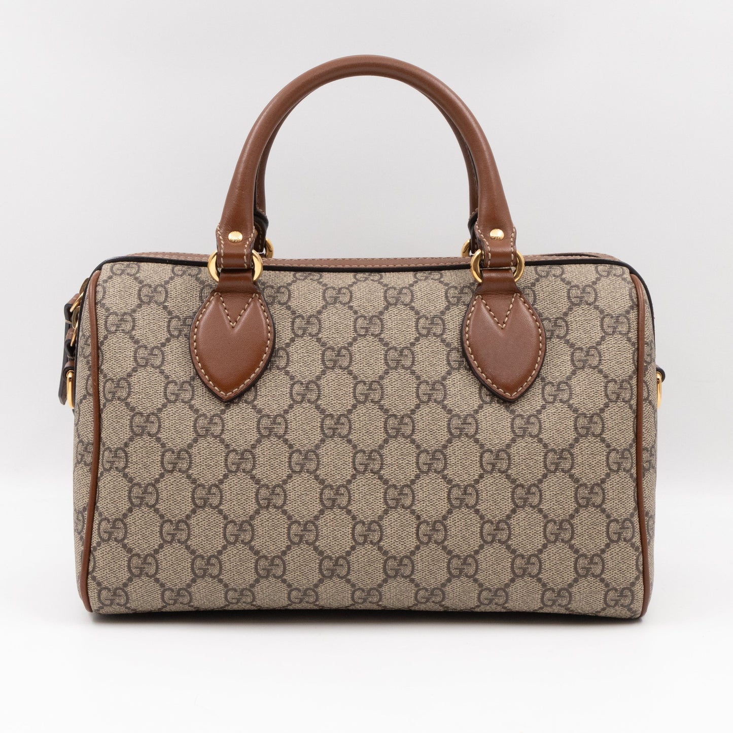 Top Handle Boston Bag GG Supreme Bee Embroidered