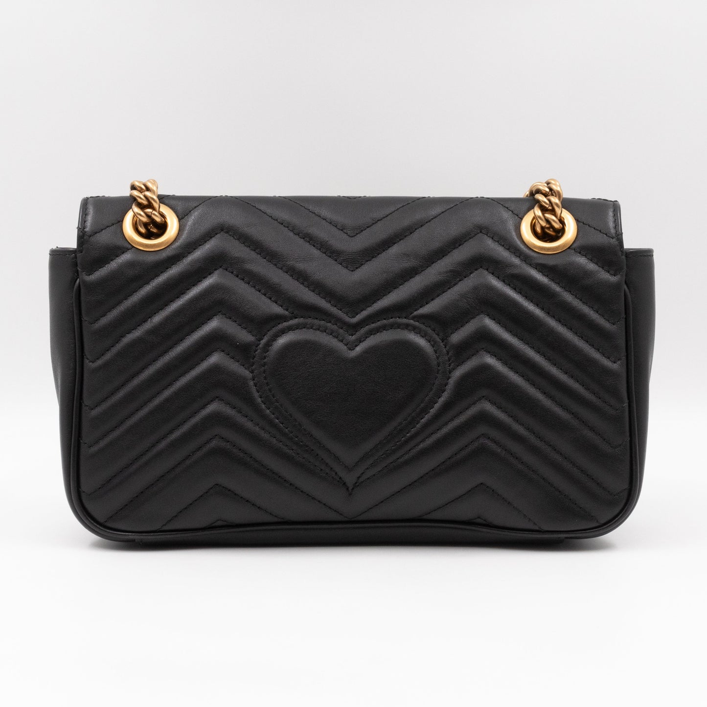 GG Marmont Small Flap Bag Black Matelasse Leather
