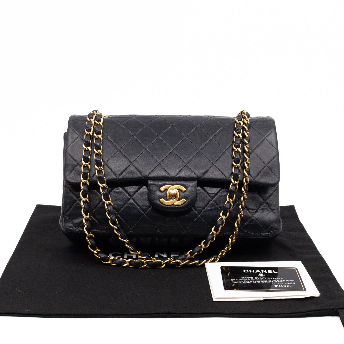 Classic Double Flap Bag Black Lambskin Gold