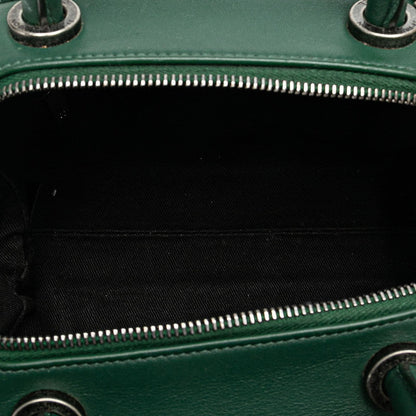 Chanel Woven Leather Bowler Bag Leather Handbag in Good condition