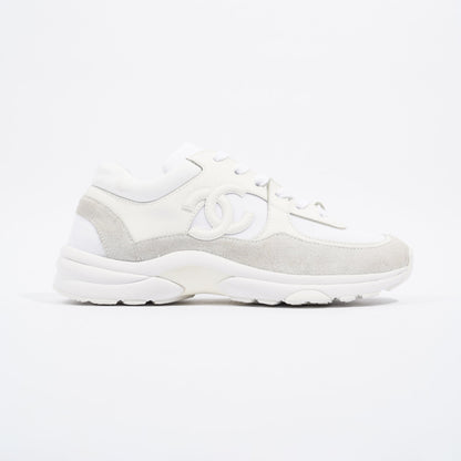 Chanel CC Logo Sneaker White Suede EU 38 UK 5