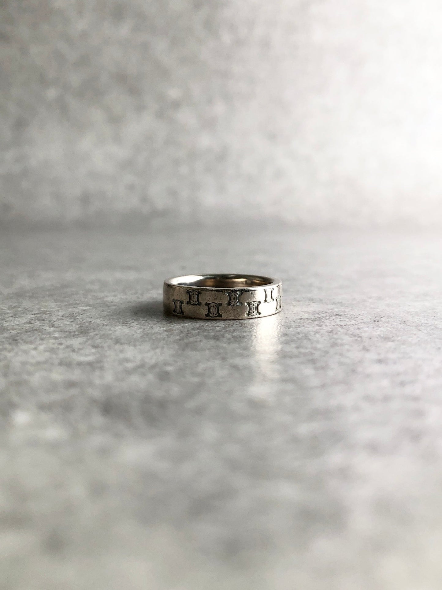 CELINE Triomphe Ring Silver Vintage esdkuh