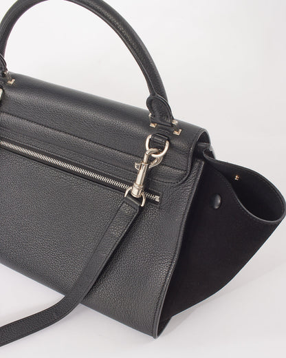 Celine Black Leather & Suede Small Trapeze Bag