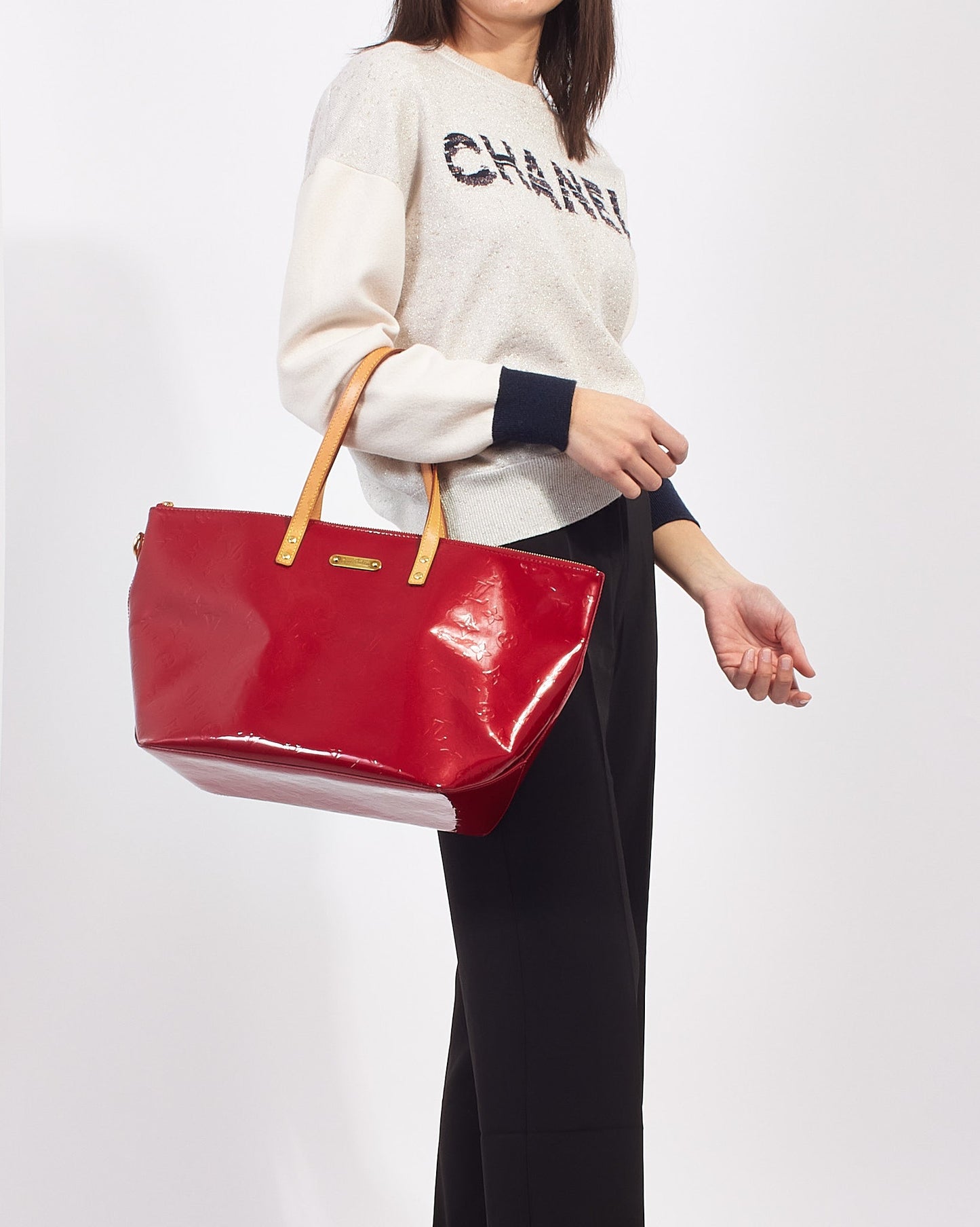 Louis Vuitton Red (Pomme D'Amour) Monogram Vernis Bellevue GM Tote